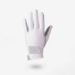 fouganza Basic Children's Horse Riding Gloves - White image 1