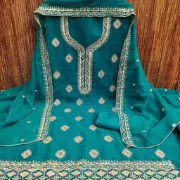 MANVAA Embellished Unstitched Dress Material image 2
