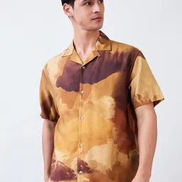 SPYKAR Men Relaxed Fit Cuban Collar Abstract Printed Casual Shirt-picture-21