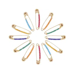VAMA Set Of 12 Beaded Saree Safety Pins image 2
