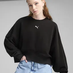 Puma Wardrobe Essentials Women Cotton Oversized Crew Sweatshirt-picture-39