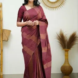 CaniBani Woven Design Silk Blend Handloom Banarasi Saree-picture-14