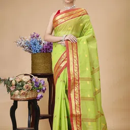 SLAGHA Woven Design Zari Pure Cotton Taant Saree-picture-31