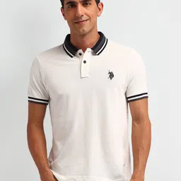 U.S. Polo Assn. Denim Co. Men Solid Polo Collar Cotton Slim Fit T-shirt-picture-21