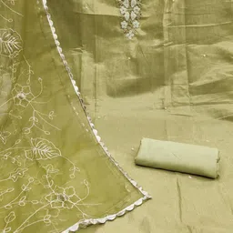 SAINOOR Floral Beads And Stones Semi-Stitched Dress Material image 5