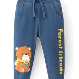 Babyhug French Terry Full Length Lounge Pant Bear Print - Navy-picture-24