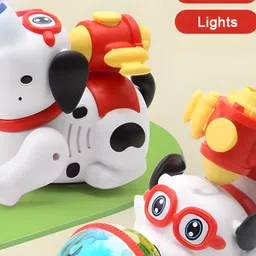 AKN TOYS Dancing Dog Musical Toys Babies Walking Toys with Mist Smoke Spray Flashing Light Sound 360° Rotating Toys for Babies - COLOR MAY VARY image 2