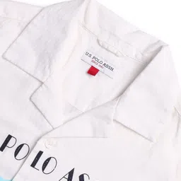 US Polo Assn Cotton Knit Half Sleeves Shirt With Polo Print - White image 4