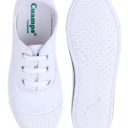 CHamps SHOES Solid Detailed Lace Tie Up School Shoes - White image 5