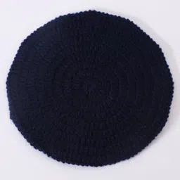 Funkrafts Wollen Knitted Handmade Brand Name Patch Detailed Cap - Navy Blue image 4