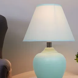 Homesake Blue Ceramic Frusturical Shaped Table Lamp-image-76
