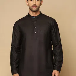 Fabindia Men Solid Fusion Straight Kurta-image-1