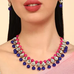 Dhivara Copper-Plated Kundan Stone-Studded Jewellery Set-picture-24