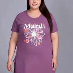 IN Love Women Printed Plus Size Cotton Longline Lounge Tshirts-picture-22