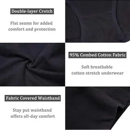 ORLIZEA Pack of 4 Women High-Rise Cotton Blend Hipster Briefs image 5