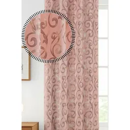GEET CREATIONS Pink & Gold-Toned Ethnic Motifs Room Darkening Window Curtain-picture-25