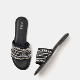 R&B Women Beaded Open Back Flats-picture-28