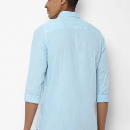 Allen Solly Men Blue Regular Fit Solid Casual Shirt image 4