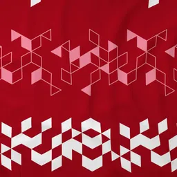 Dreamscape Red  White Geometric 144 TC Cotton 1 Single Bedsheet with 1 Pillow Covers image 4