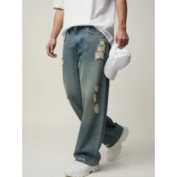 Roadster Men Relaxed Fit Mid-Rise Slash Knee Heavy Fade Jeans-picture-20