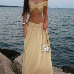 LULU & SKY Off-Shoulder Top With Skirt Co-Ords image 3