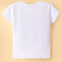 Doreme Sinker Knit Half Sleeves T-Shirt With Summer Print - White image 2