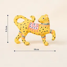 Chumbak Lost in Paradise Yellow Leopard Paper Mache Figurine Showpiece image 5