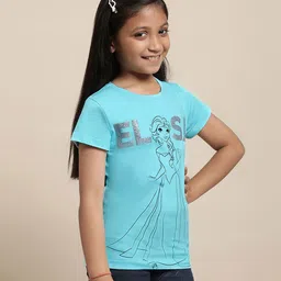 Kidsville Disney Frozen Featuring Half Sleeves Elsa Printed Tee - Blue image 4