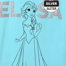 Kidsville Disney Frozen Featuring Half Sleeves Elsa Printed Tee - Blue image 5
