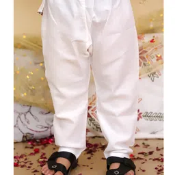 BownBee Pure Cotton Woven Full Sleeves Hand Block Floral Printed Kurta & Pyjama Set - Pink image 5