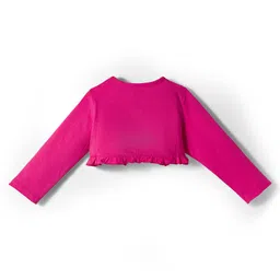 Doodle Poodle 100% Cotton Single Jersey Knit Frock With Full Sleeves Shrug - Navy Blue & Pink image 5