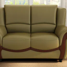 durian Blos Leatherette 2 Seater Sofas in Green Colour image 2