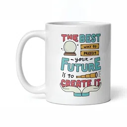 Mr UVD White & Blue Typography Printed Ceramic Glossy Mug 350 ml image 3