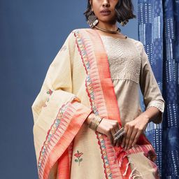 Taavi Ethnic Motifs Printed Kalamkari Dupatta-picture-32