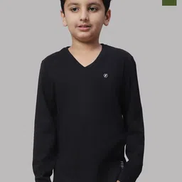 Friskers Boys Black 2 V-Neck Applique T-shirt image 1