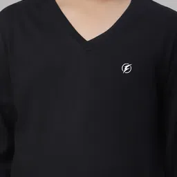 Friskers Boys Black 2 V-Neck Applique T-shirt image 4