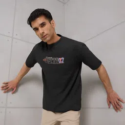 Technosport Men Printed Anti Static Slim Fit T-shirt-image-14