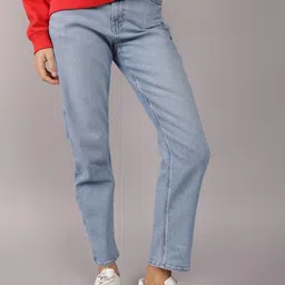 AMERICAN EAGLE OUTFITTERS Women Straight Fit Mid-Rise Clean Look Light Fade Jeans-picture-24