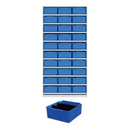 Universal UMASU30 White & Blue 11 Shelves 30 Bins Storage Rack-picture-31