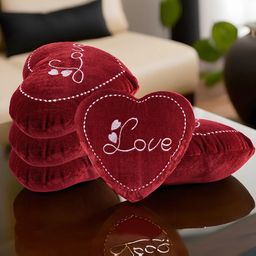 Kuber Industries 15-Pcs Red & White Cotton Printed Cushions-picture-15