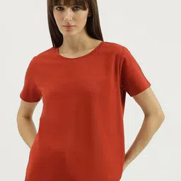 United Colors of Benetton Women Solid Round Neck Cotton T-shirt-image-75