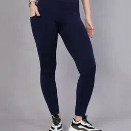 Zelena Solid High Waisted Postpartum Leggings - Navy Blue-picture-38