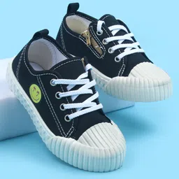 Pine Kids Casual Shoes With Zipper & Lace Up Closure - Black-picture-34