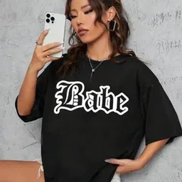 TOGS & TERRE Women Typography Printed Monochrome Organic Cotton T-shirt-picture-10