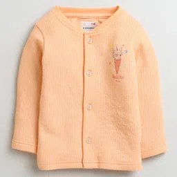 BUMZEE Full Sleeves Cat Printed Coordinating Tee & Joggers Set - Orange image 3