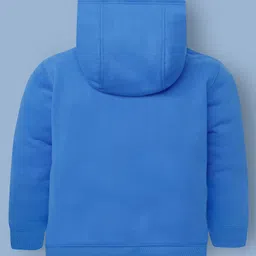 Cherry Crumble By Nitt Hyman Knit Full Sleeves Polar Bear Applique Detailed Hooded Winter Sweatshirt - Blue image 3