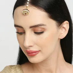 Anouk Set Of 2 Kundan Studded Maang Tikka Head Jewellery image 4