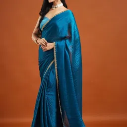 LOROFY Beads and Stones Tussar Saree image 5