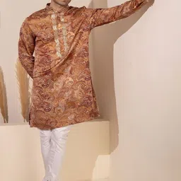 charchaand Men Floral Printed Thread Work Handloom Pathani Kurta-picture-14