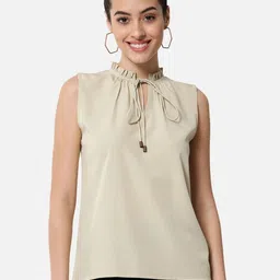 OTIRA Women Tie-Up Neck Crepe Top-image-29